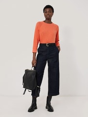 Jigsaw Orange Cotton Luxe Raglan T-Shirt - Image 3 of 6