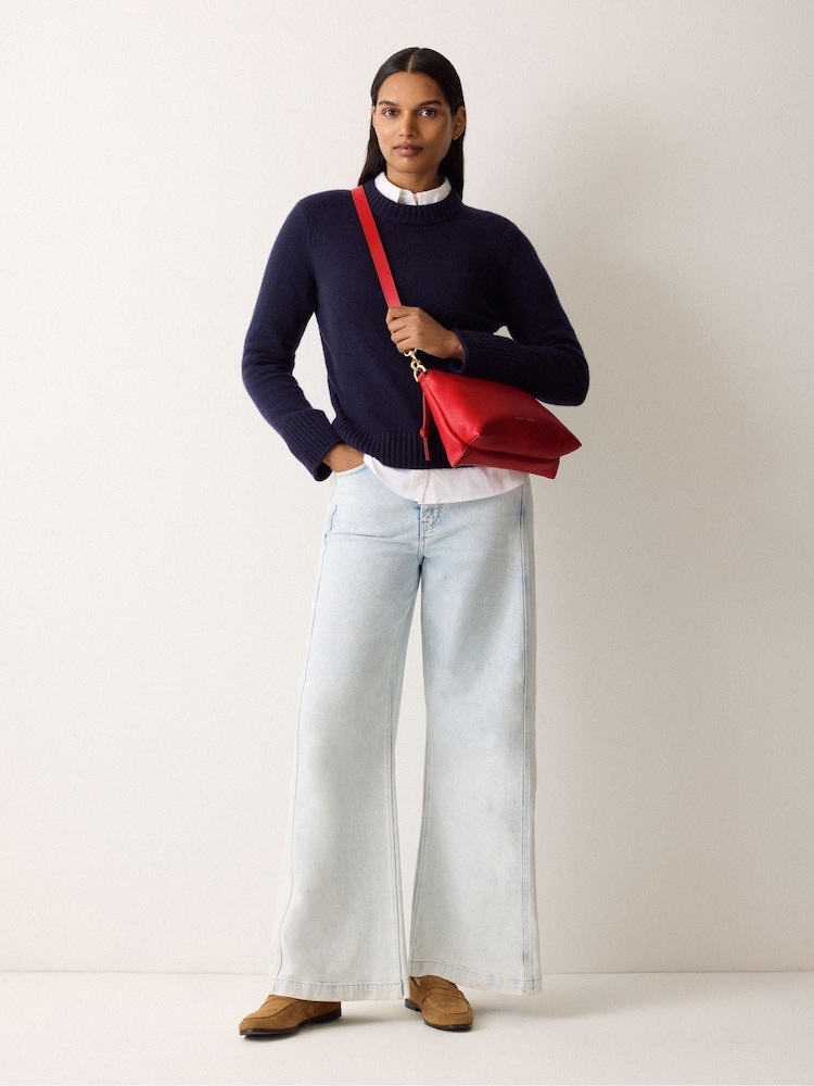 Jigsaw Red Ava Pebble Leather Cross-Body Bag - Image 2 of 2 Jigsaw Red Ava Pebble Leather Cross-Body Bag - Image 2 of 2