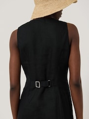 Jigsaw Black Linen Waistcoat Dress - Image 3 of 5