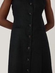 Jigsaw Black Linen Waistcoat Dress - Image 4 of 5