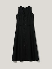 Jigsaw Black Linen Waistcoat Dress - Image 5 of 5