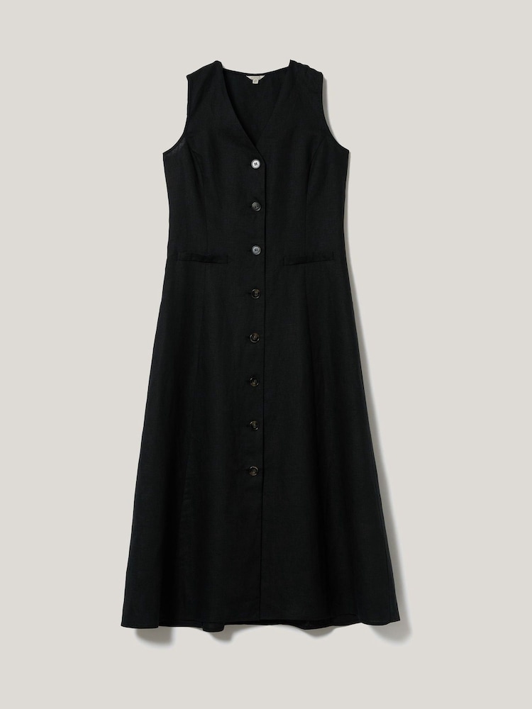 Jigsaw Black Linen Waistcoat Dress - Image 5 of 5 Jigsaw Black Linen Waistcoat Dress - Image 5 of 5