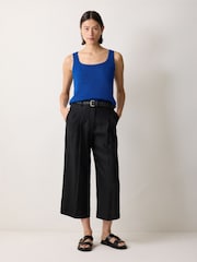 Jigsaw Blue Linen Square Neck Knitted Vest - Image 2 of 4
