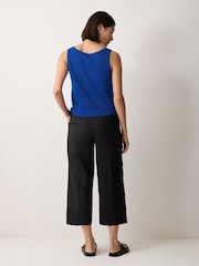 Jigsaw Blue Linen Square Neck Knitted Vest - Image 3 of 4