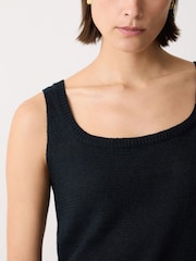 Jigsaw Blue Linen Square Neck Knitted Vest - Image 2 of 6