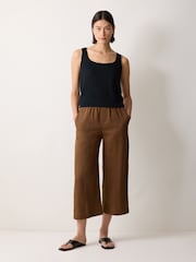 Jigsaw Blue Linen Square Neck Knitted Vest - Image 3 of 6