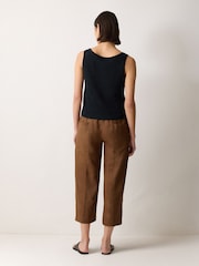 Jigsaw Blue Linen Square Neck Knitted Vest - Image 4 of 6