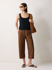 Jigsaw Blue Linen Square Neck Knitted Vest - Image 5 of 6