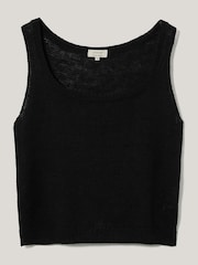 Jigsaw Blue Linen Square Neck Knitted Vest - Image 6 of 6