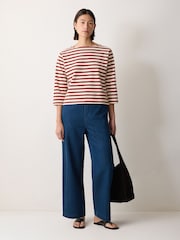 Jigsaw Blue Denim Lyocell Relaxed Trousers - Image 1 of 4