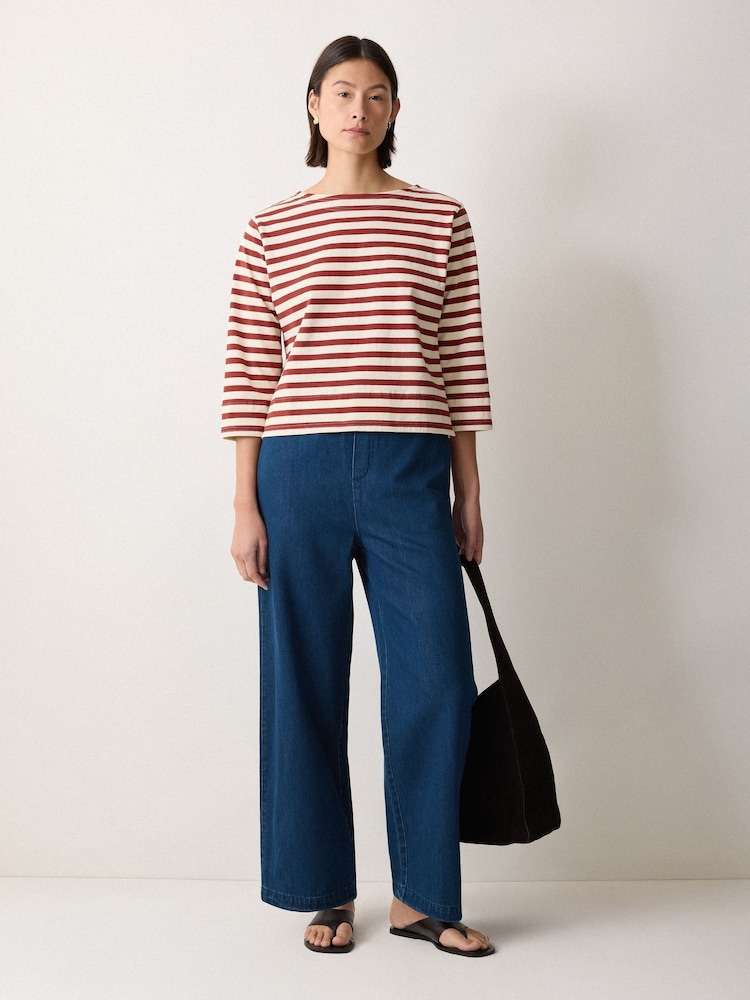 Jigsaw Blue Denim Lyocell Relaxed Trousers - Image 1 of 4