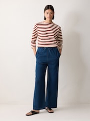 Jigsaw Blue Denim Lyocell Relaxed Trousers - Image 2 of 4