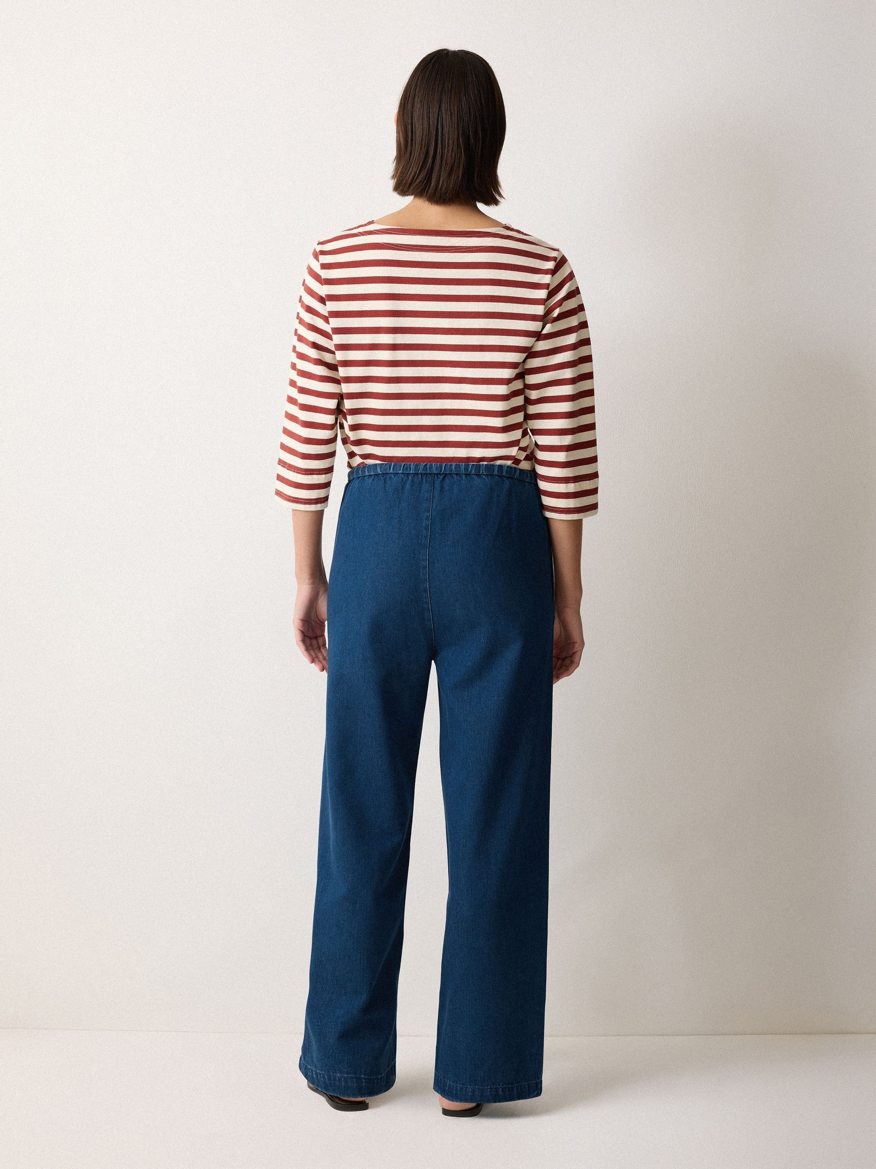 Buy Jigsaw Blue Denim Lyocell Relaxed Trousers from the Next UK