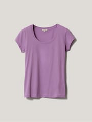 Jigsaw Purple Supima Cotton Scoop Neck T-Shirt - Image 4 of 4
