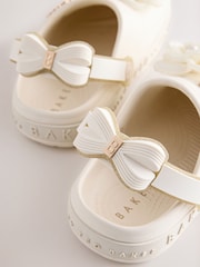 Baker by Ted Baker Ivory Bow Charm Clog Sandals - Image 3 of 4