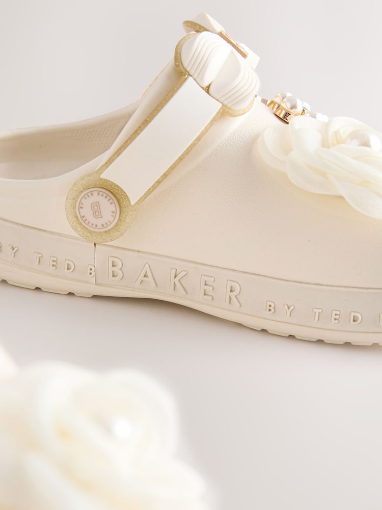 Baker by Ted Baker Ivory Bow Charm Clog Sandals - Image 4 of 4 Baker by Ted Baker Ivory Bow Charm Clog Sandals - Image 4 of 4