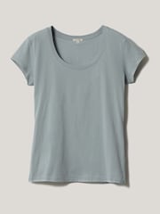 Jigsaw Blue Supima Cotton Scoop Neck T-Shirt - Image 4 of 4