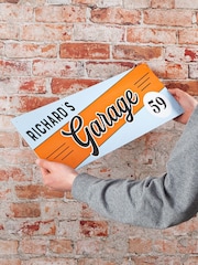 Classic Stripe Design Metal Garage Sign by No Ordinary Gift - Image 1 of 1