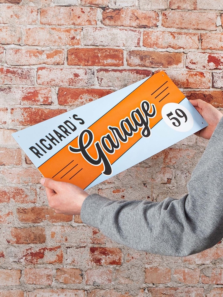 Classic Stripe Design Metal Garage Sign by No Ordinary Gift - Image 1 of 1