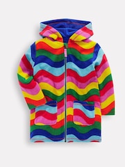 Boden Pink Romie Rainbow Towelling Zip Throw-On Top - Image 1 of 3