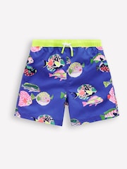 Boden Blue Fish Swim Shorts - Image 1 of 3