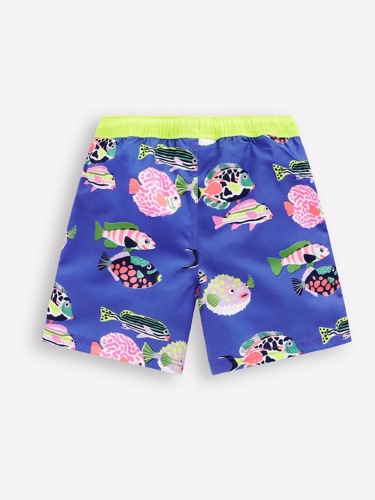 Boden Blue Fish Swim Shorts - Image 2 of 3