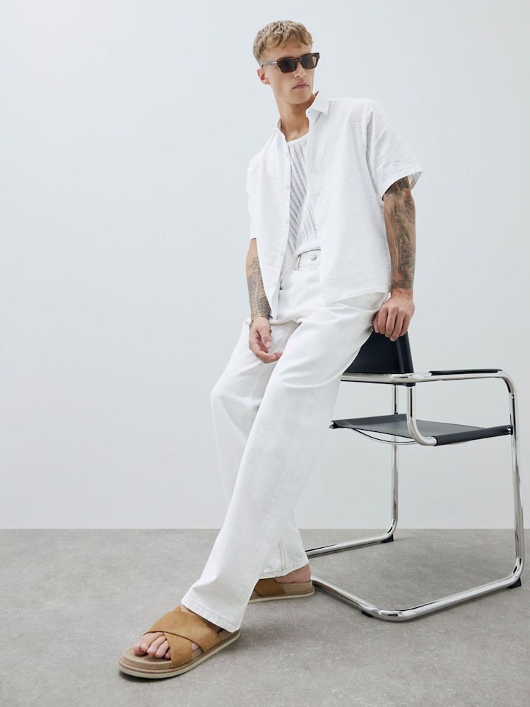 River Island White Boxy Linen Look Shirt - Image 4 of 4