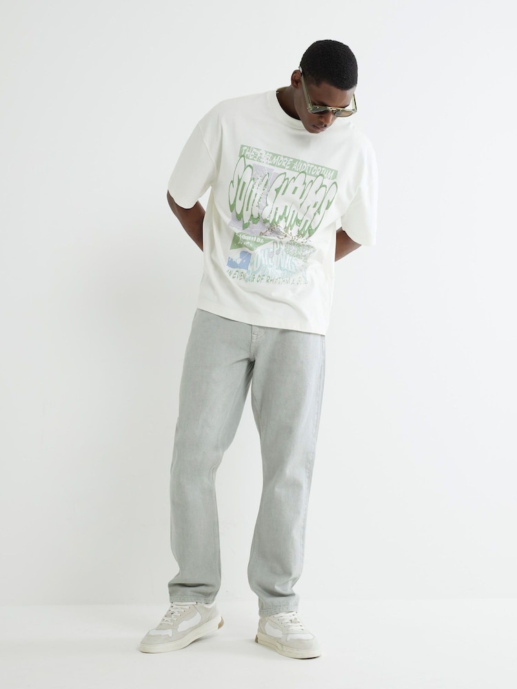 River Island Grey Straight Fit Jeans - Image 1 of 4 River Island Grey Straight Fit Jeans - Image 1 of 4