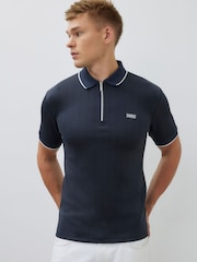 Camisa polo listrada River Island Muscle fit Les Amis - Imagem 2 de 4