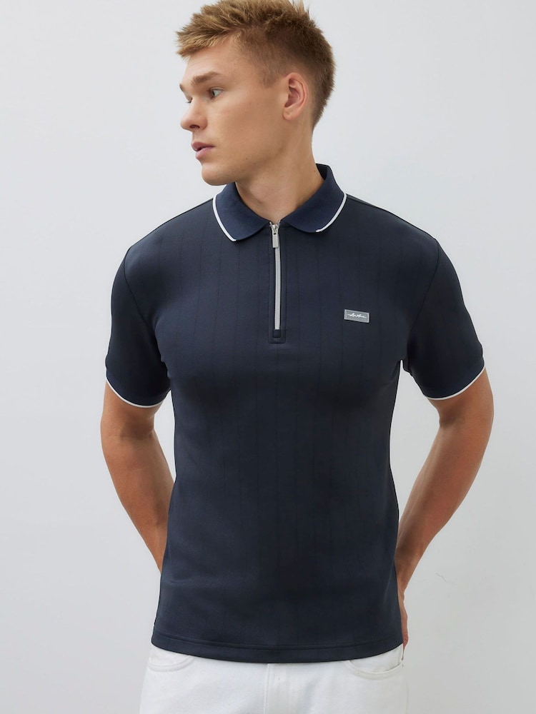 Camisa polo listrada River Island Muscle fit Les Amis - Imagem 2 de 4