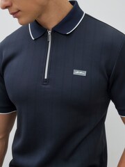 Camisa polo listrada River Island Muscle fit Les Amis - Imagem 3 de 4