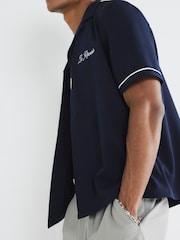 River Island Blue Embroidered Shirt - Image 4 of 4