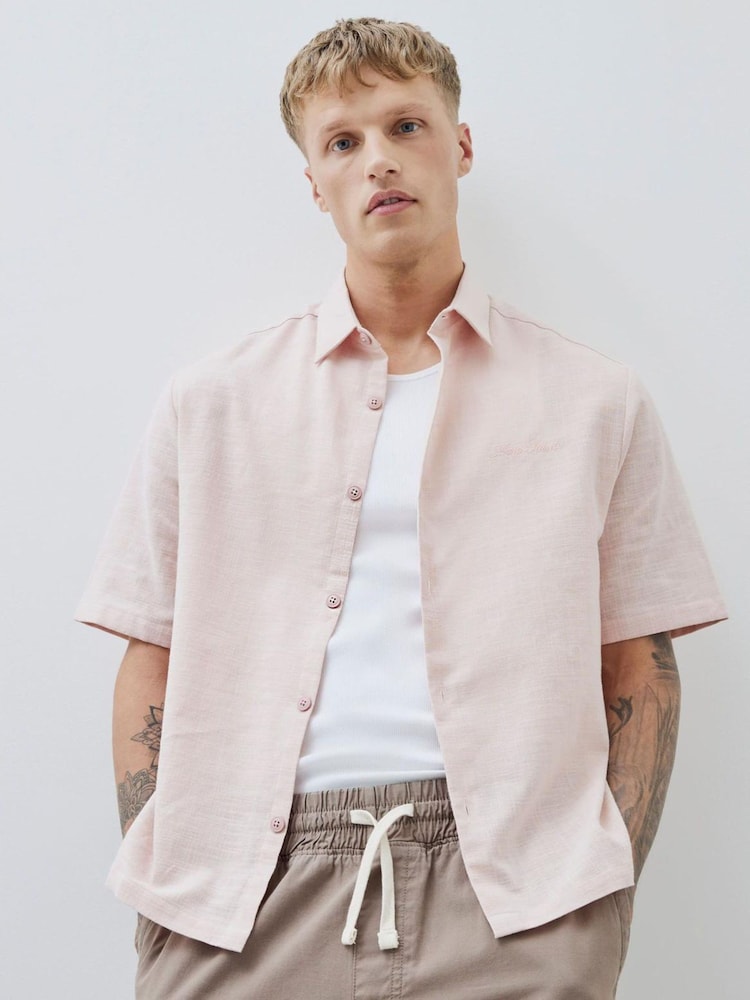 River Island Pink Boxy Linen Look Shirt - Image 1 of 4