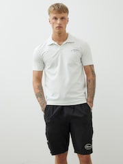 River Island Regular Fit Stripe Open Neck Polo Shirt - Image 1 of 4