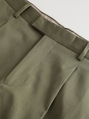 Khaki Green Regular Tapered Fit N. Premium Smart Twin Pleat Chino Trousers - Image 8 of 9