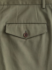 Khaki Green Regular Tapered Fit N. Premium Smart Twin Pleat Chino Trousers - Image 9 of 9