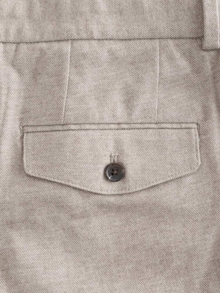 لون محايد - بنطلون بتلبيس قياسي أنيق من القطن المصقول من N. Premium - صورة 11 من 11