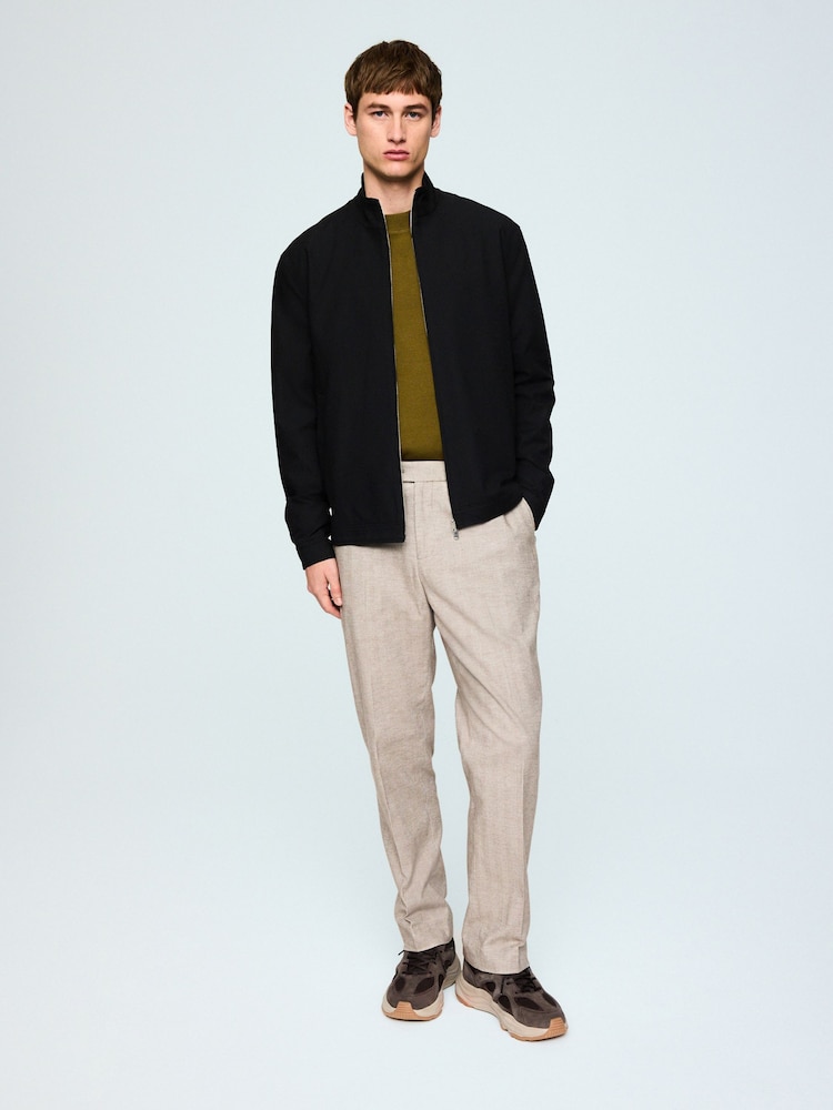 Neutralny - Regular Fit Smart Brushed Cotton Trousers - Obraz 2 z 5 Neutralny - Regular Fit Smart Brushed Cotton Trousers - Obraz 2 z 5