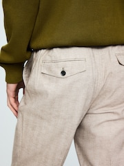 Neutral Regular Fit Smart Brushed Cotton Trousers - Image 4 of 5