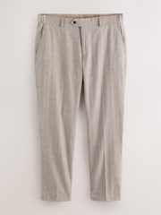 لون محايد - بنطلون بتلبيس قياسي أنيق من القطن المصقول من N. Premium - صورة 6 من 11