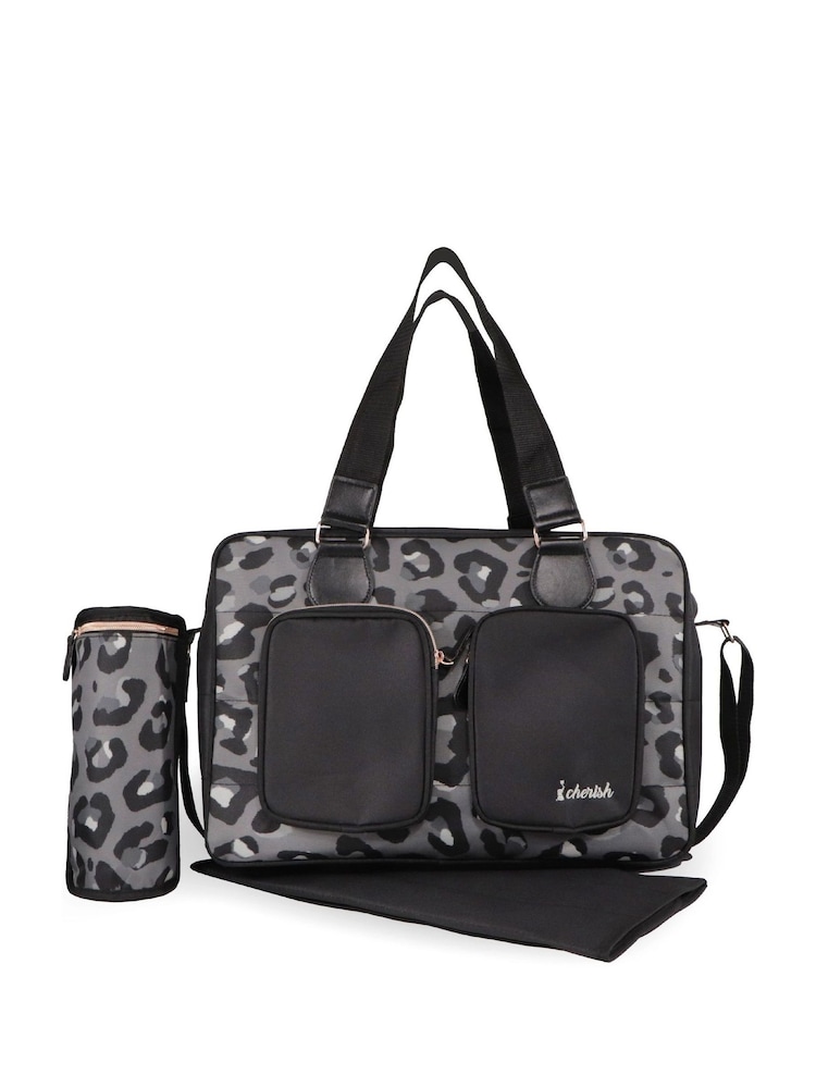 My Babiie Black Leopard Print Deluxe Changing Bag - Image 1 of 4