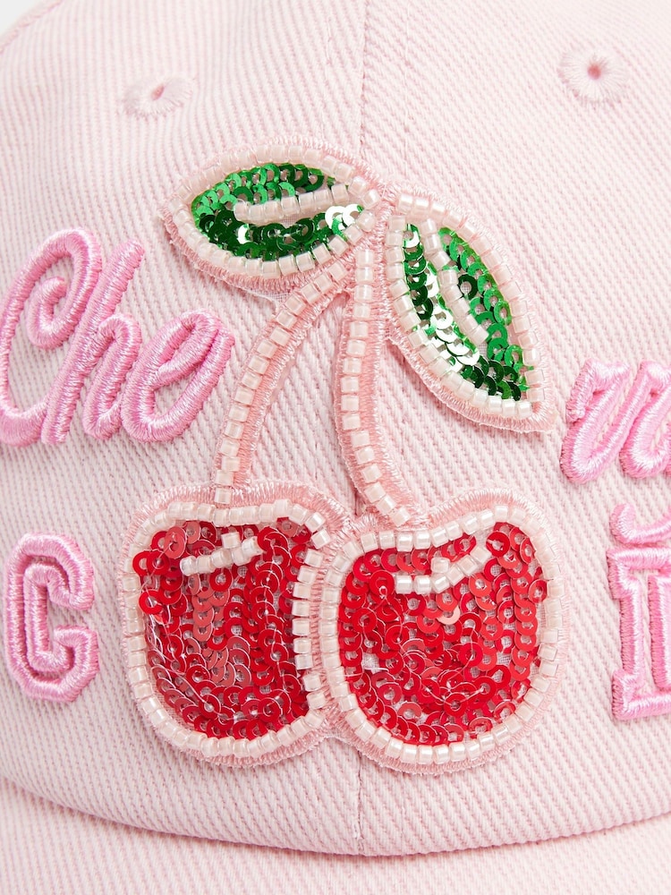 River Island Pink Girls Cherry Cap - Image 4 of 4