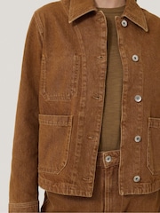 Jigsaw Brown Cooper Denim Cropped Jacket - Image 4 of 6