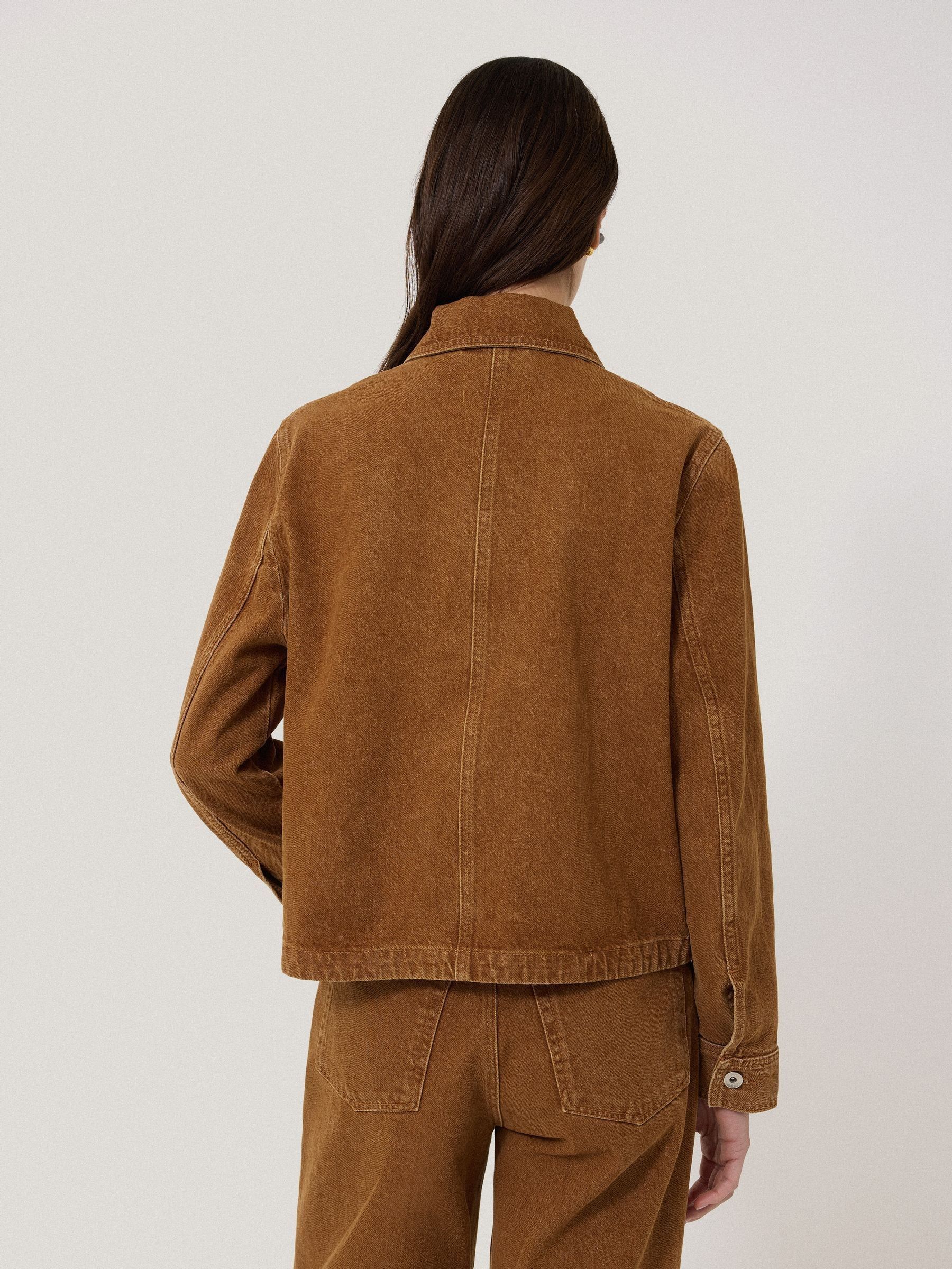 Buy Jigsaw Brown Cooper Denim Cropped Jacket from the Next UK