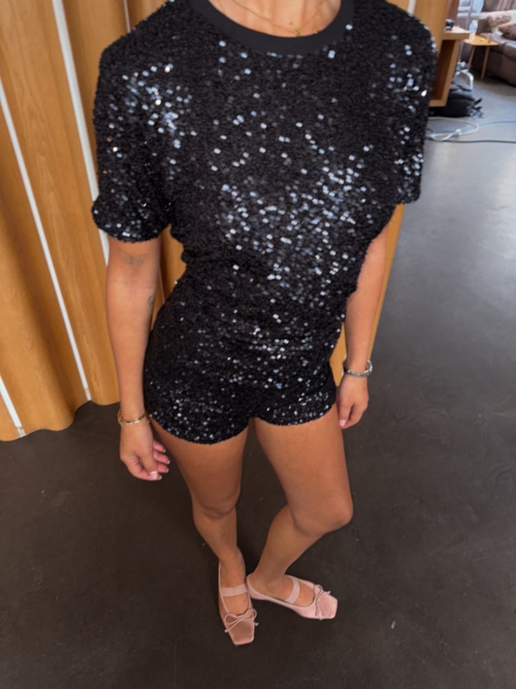 Never Fully Dressed Black Sequin T-Shirt - Image 2 of 4