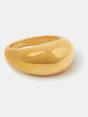Accessorize Gold Tone 14ct Chunky Dome Ring - Image 1 of 2