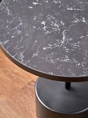 Pacific Black Enzo Marble and Metal Cylinder Base Coffee Table - Image 2 of 6
