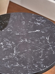 Pacific Black Enzo Marble and Metal Cylinder Base Coffee Table - Image 4 of 6