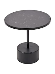 Pacific Black Enzo Marble and Metal Cylinder Base Coffee Table - Image 5 of 6