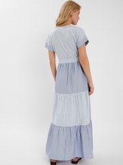 Accessorize Blue Colourblock Stripe Tiered Maxi Dress - Image 3 of 4